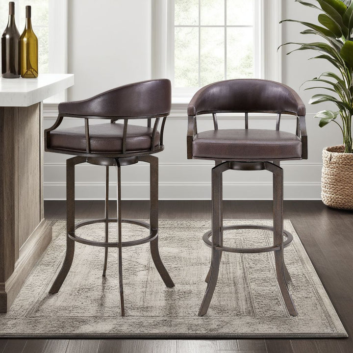 24"W x 24"D x 42"H / Brown/Auburn Bay