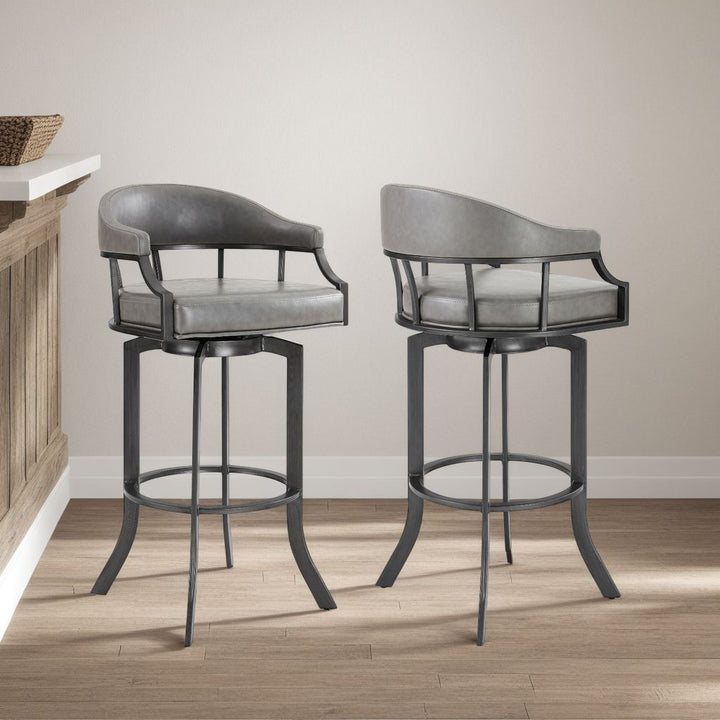 24"W x 24"D x 38"H / Gray/Mineral Finish