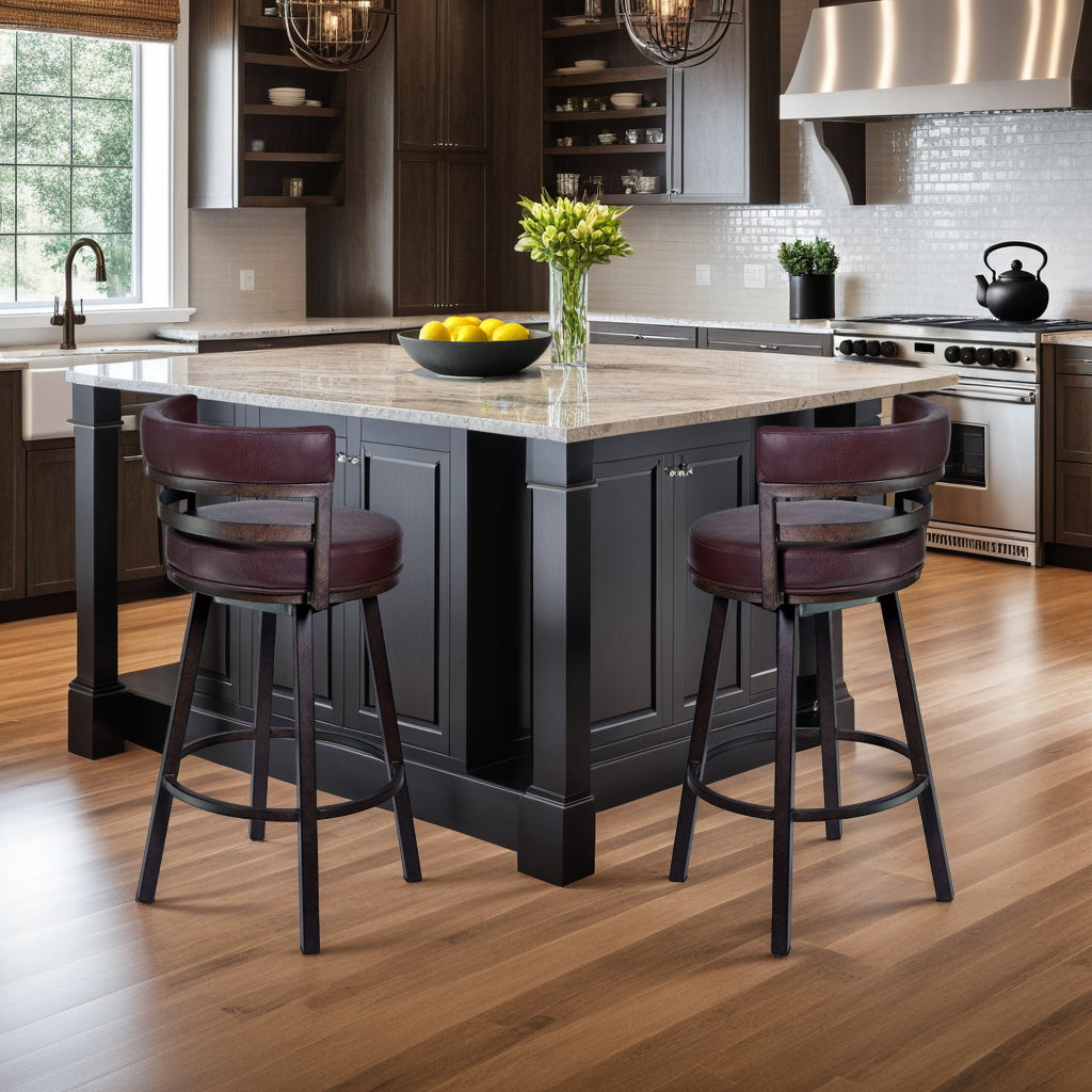 20"W x 21"D x 35"H / Brown/Auburn Bay