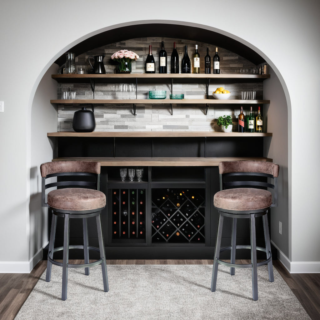 20"W x 21"D x 39"H / Bandero Tobacco/Mineral Finish