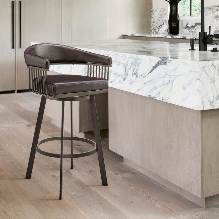 22"W x 21"D x 34"H / Chocolate/Java Finish