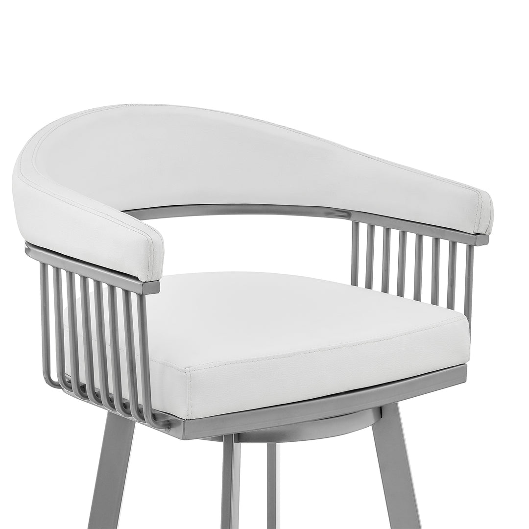 22"W x 21"D x 34"H / White/Silver