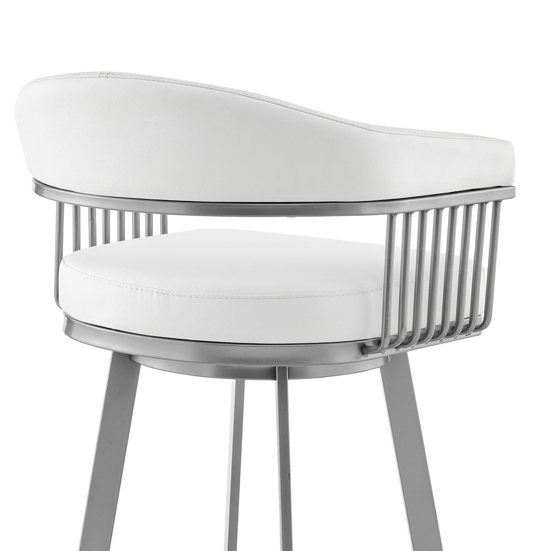 22"W x 21"D x 34"H / White/Silver