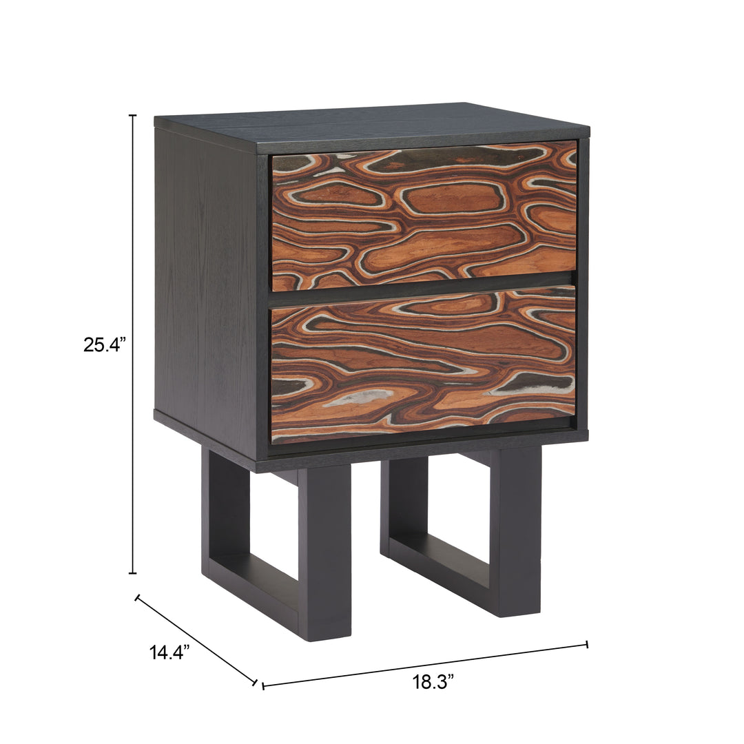 Aremi Nightstand Brown & Black - 110636