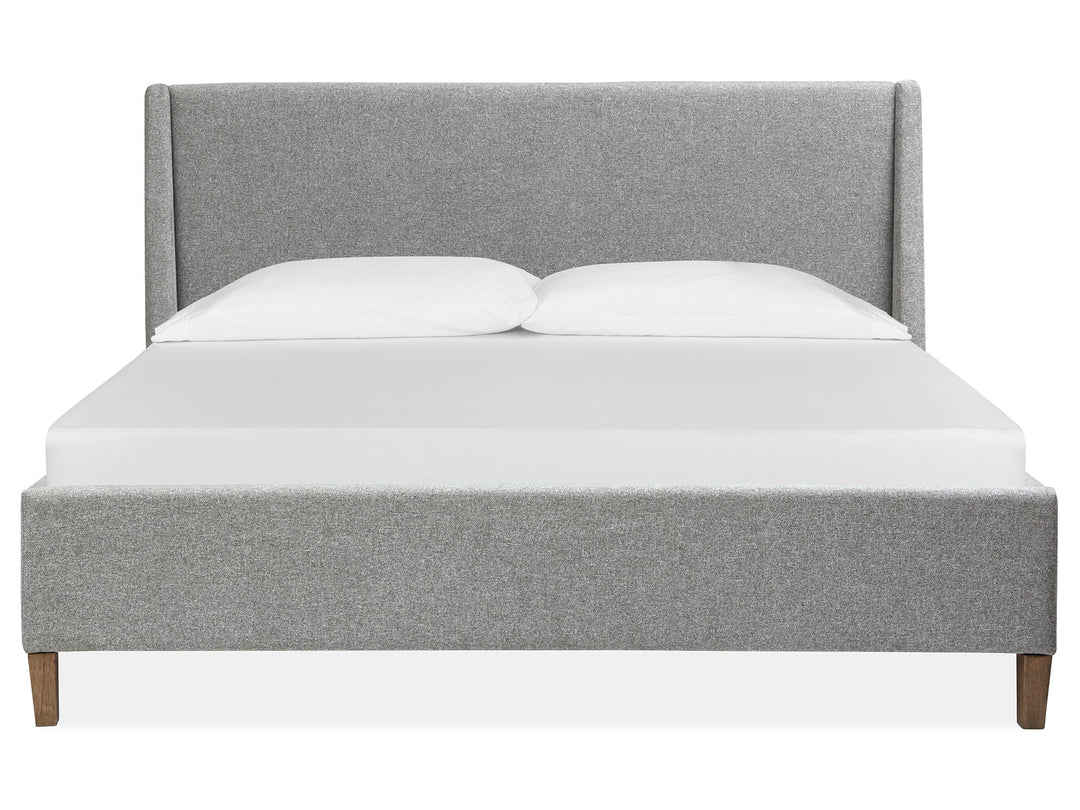 Lindon Belgian Wheat And Coffee Bean Queen Grey Upholstered Island Bed - B5570-50G
