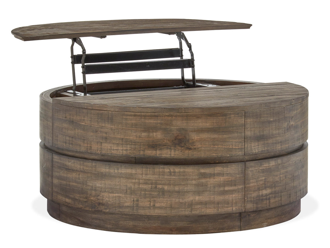 Baisden Tobacco Round Lift Top Cocktail Table With Casters - T5194-57