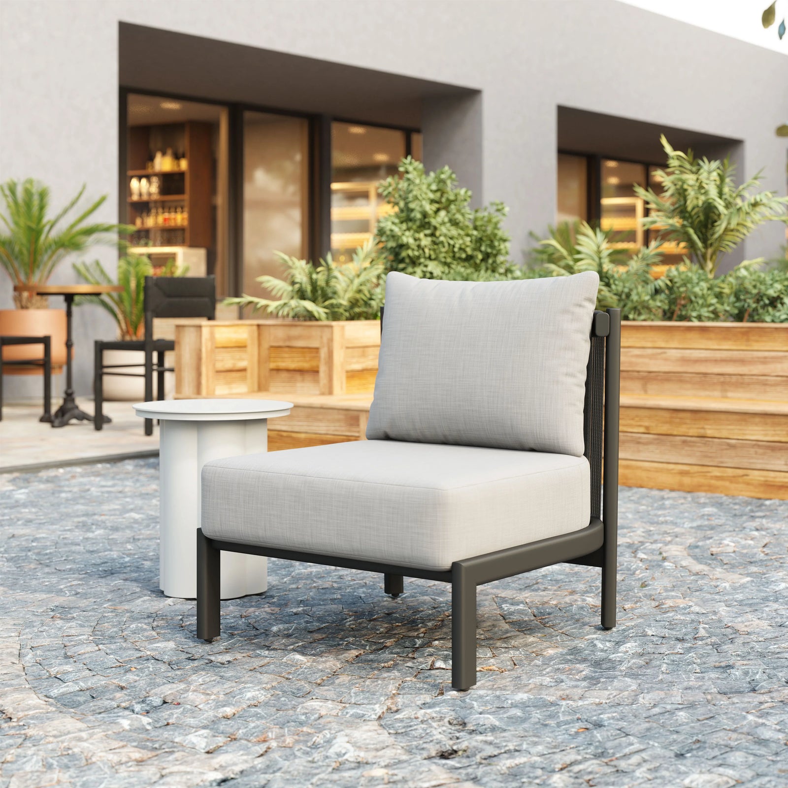 Zuo Horizon Accent Chair Gray OUTDOOR CHAISE LOUNGES
