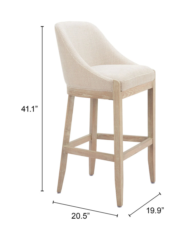 Calmo Barstool Beige - AmericanHomeFurniture