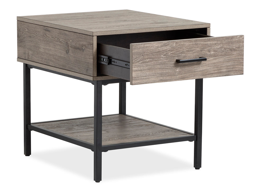 Fenwick Whitetail Brown And Smoke Glass Rectangular End Table - T5962-03