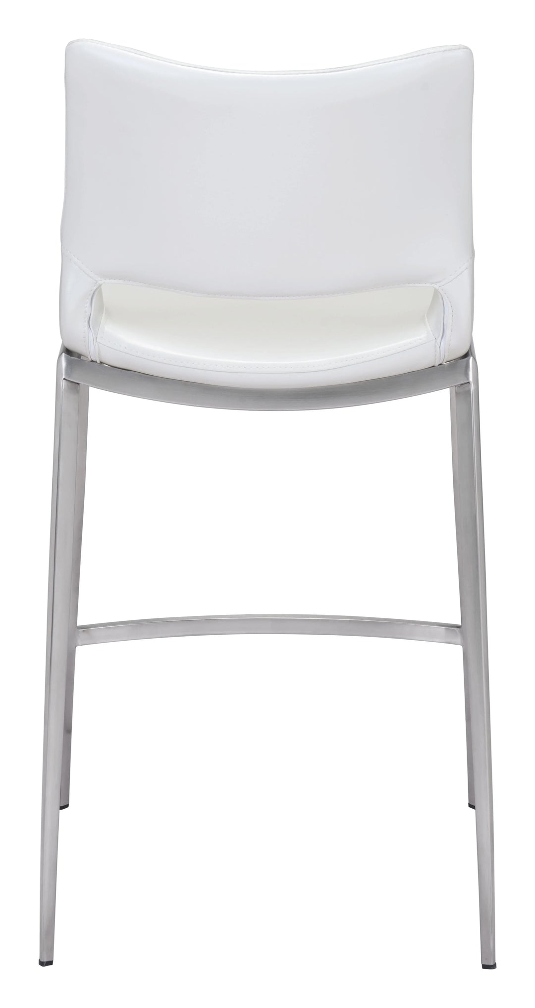 Ace Counter Stool (Set of 2) White & Silver - AmericanHomeFurniture