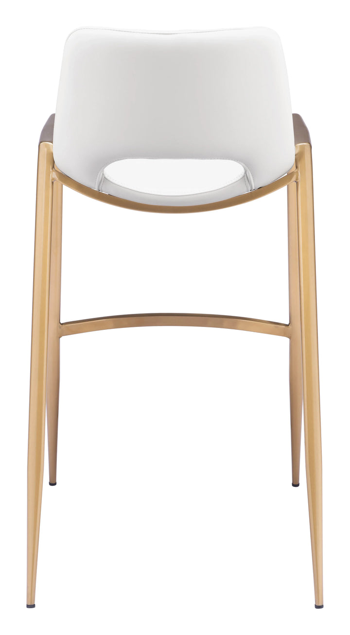 Desi Barstool (Set of 2) White & Gold - AmericanHomeFurniture