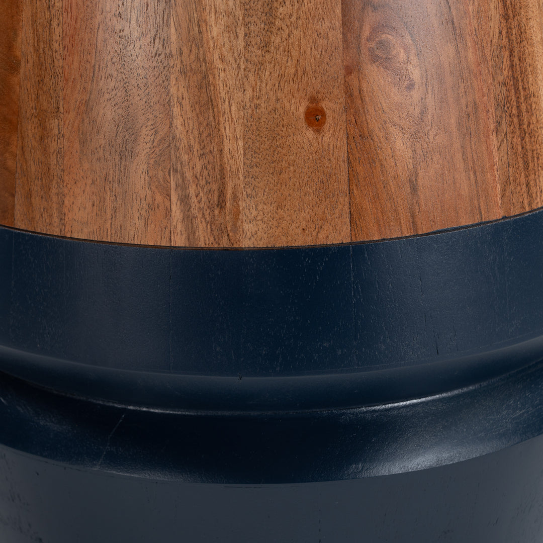 Tornos Side Table Walnut & Deep Blue