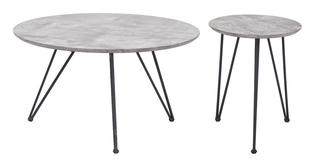 Kerris Coffee Table Set (2-Piece) Gray & Black - 109232