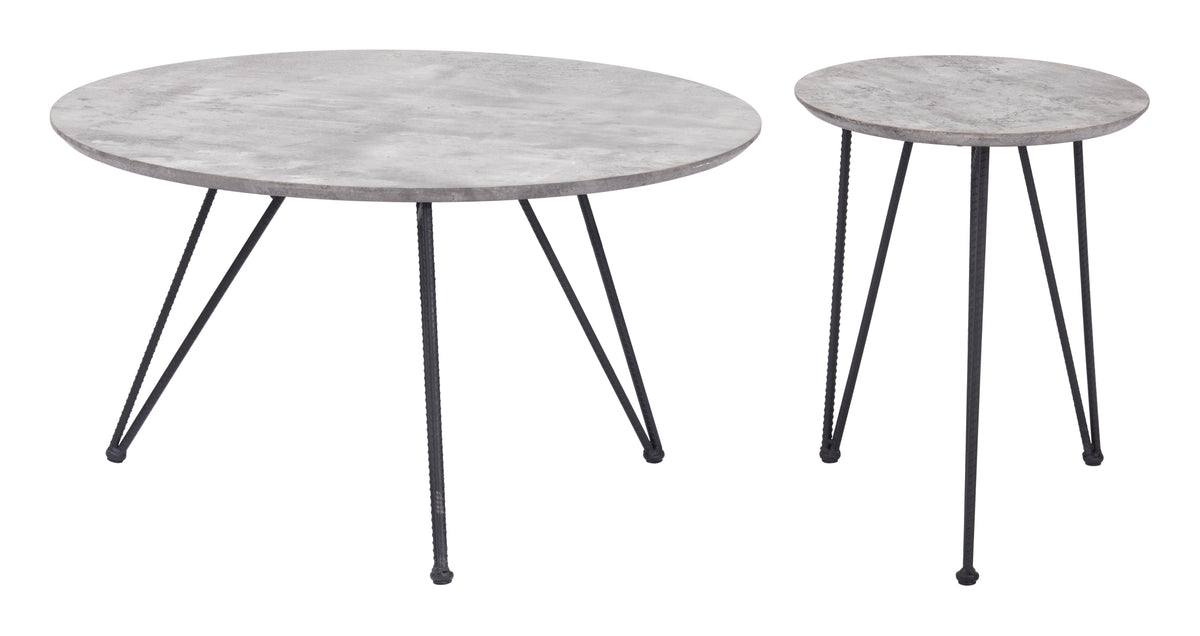 Kerris Coffee Table Set (2-Piece) Gray & Black - 109232