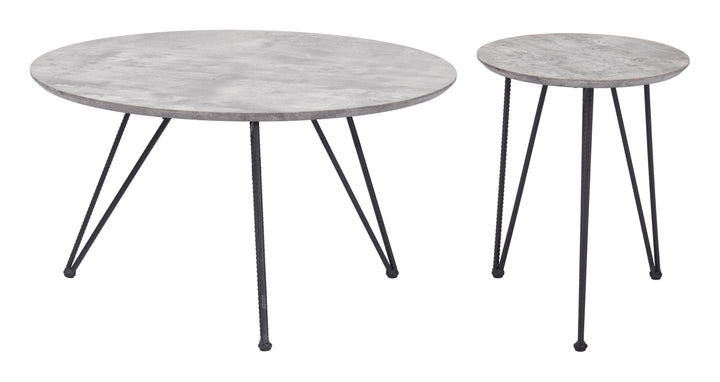 Kerris Coffee Table Set (2-Piece) Gray & Black - 109232