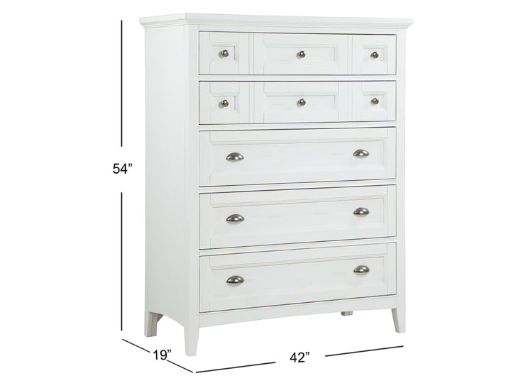 Heron Cove Chalk White And Dovetail Grey 2 Tone Drawer Chest - B4400-10TT