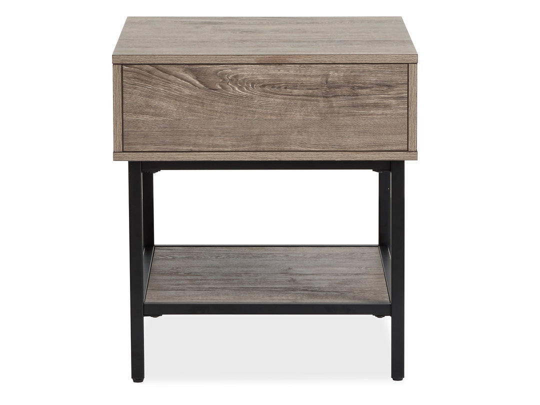 Fenwick Whitetail Brown And Smoke Glass Rectangular End Table - T5962-03