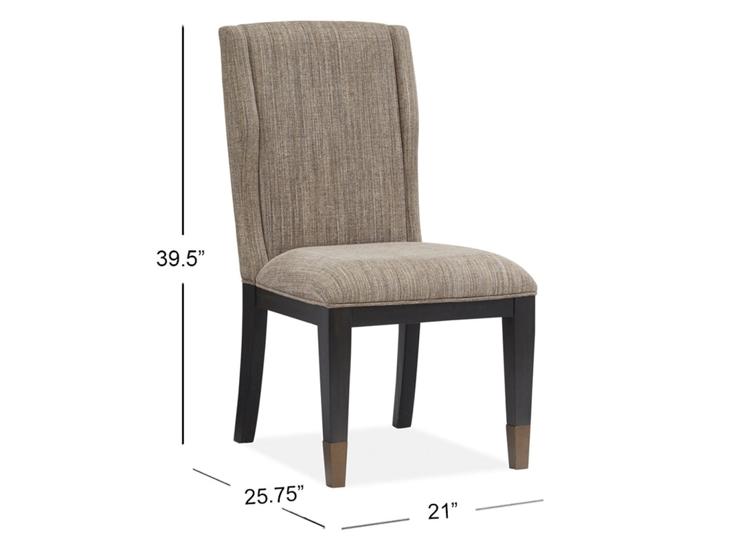 Ryker Nocturn Black And Coventry Grey Upholstered Host Chair - Set of 2 - D5013-66