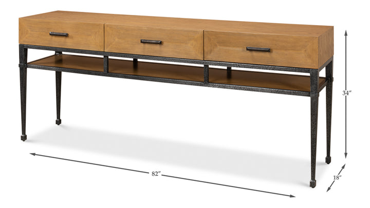 American Home Furniture | Sarreid - Soho Media Console - Heather Grey