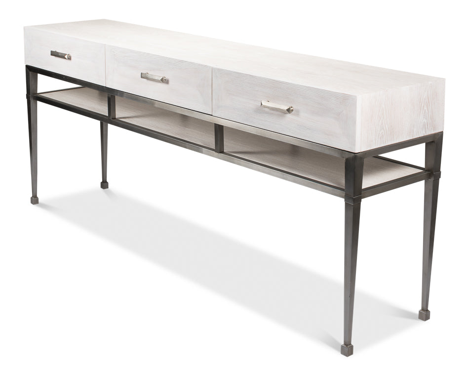 American Home Furniture | Sarreid - Soho Media Console - Whitewash White