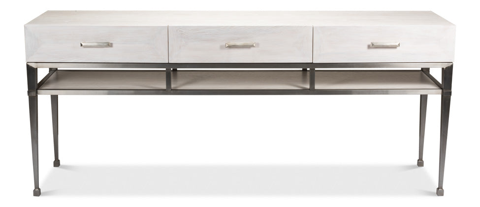 American Home Furniture | Sarreid - Soho Media Console - Whitewash White