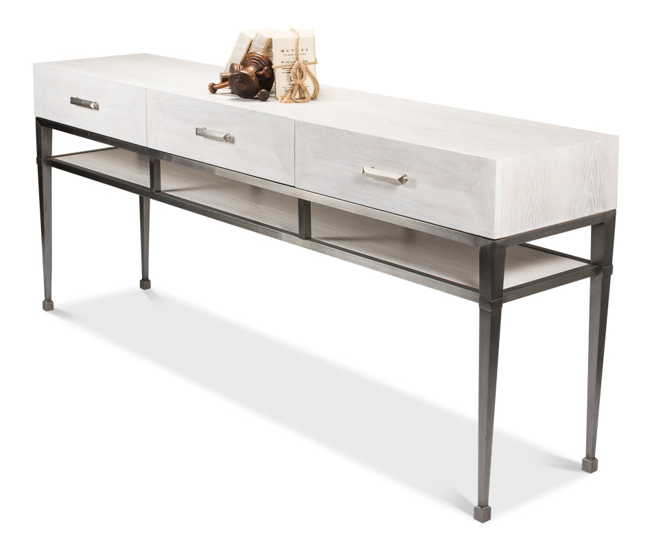 American Home Furniture | Sarreid - Soho Media Console - Whitewash White