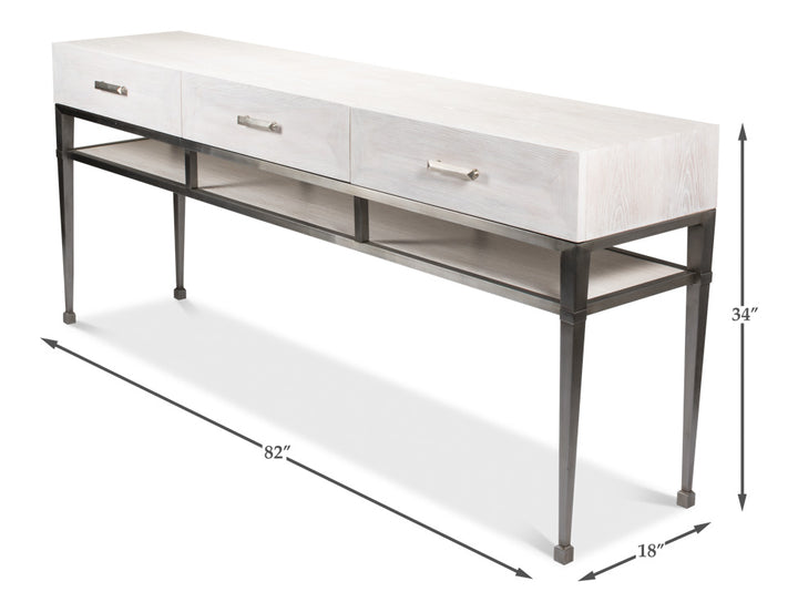 American Home Furniture | Sarreid - Soho Media Console - Whitewash White