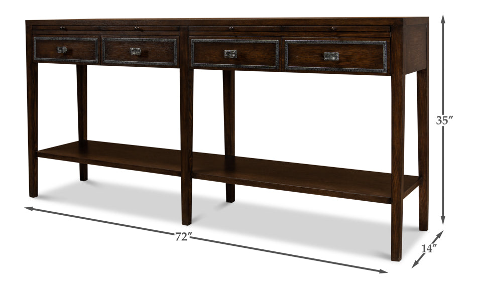 American Home Furniture | Sarreid - Hunt Country Small Console Burnt Brown