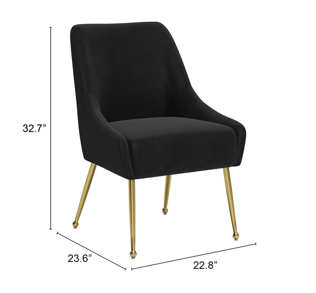 Maxine Dining Chair Black & Gold - 109717