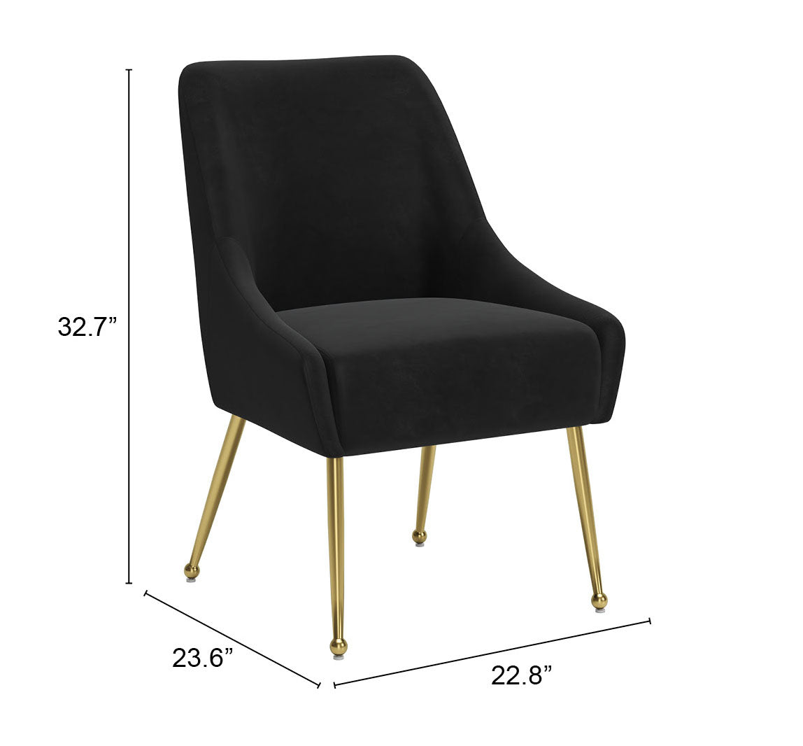 Maxine Dining Chair Black & Gold - 109717