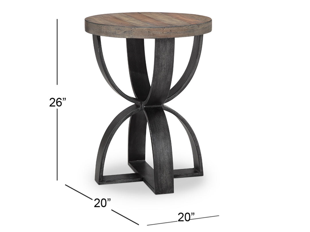 Bowden Rustic Honey And Distressed Iron Round Accent Table - T4635-35