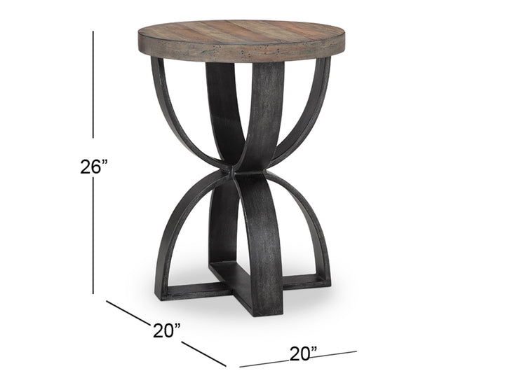 Bowden Rustic Honey And Distressed Iron Round Accent Table - T4635-35