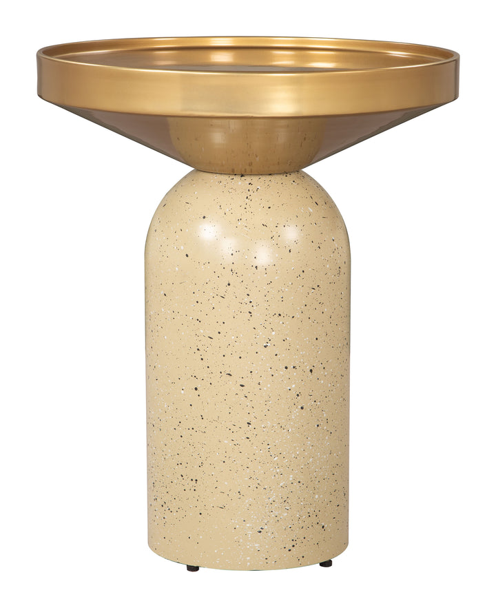 Cendre Side Table Gold & Beige - 110145