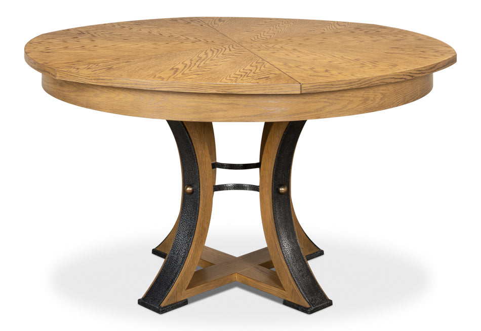 American Home Furniture | Sarreid - Tower Jupe Dining Table - Med Heather Gry