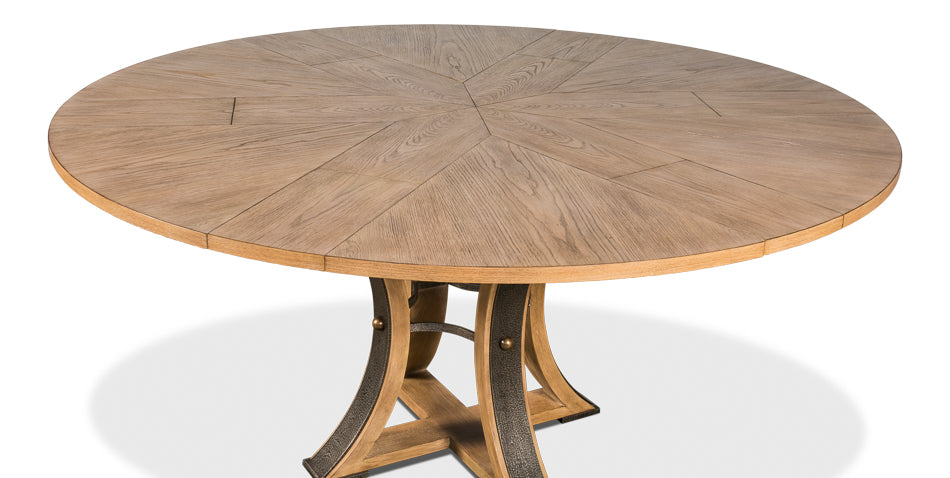 American Home Furniture | Sarreid - Tower Jupe Dining Table - Med Heather Gry