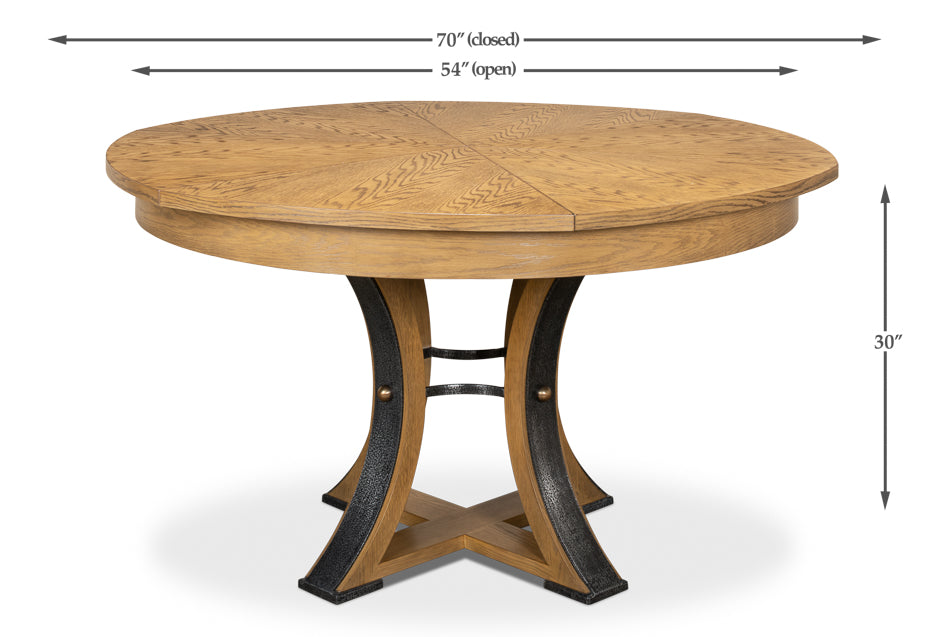 American Home Furniture | Sarreid - Tower Jupe Dining Table - Med Heather Gry