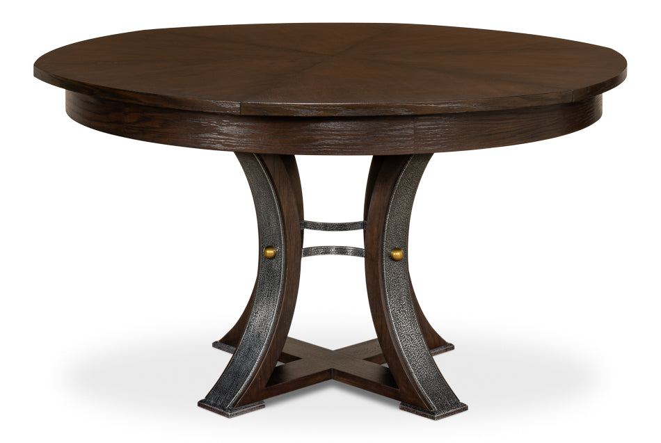 American Home Furniture | Sarreid - Tower Jupe Dining Table - Med Burnt Brown