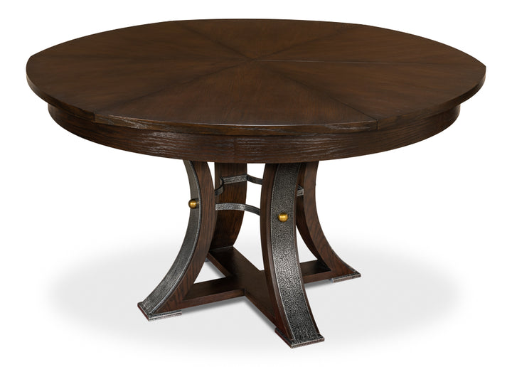 American Home Furniture | Sarreid - Tower Jupe Dining Table - Med Burnt Brown