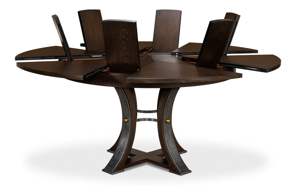 American Home Furniture | Sarreid - Tower Jupe Dining Table - Med Burnt Brown