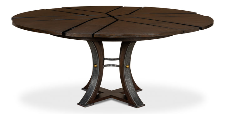 American Home Furniture | Sarreid - Tower Jupe Dining Table - Med Burnt Brown