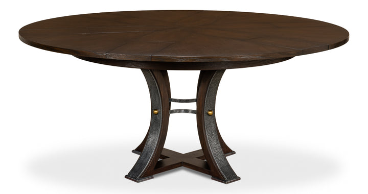 American Home Furniture | Sarreid - Tower Jupe Dining Table - Med Burnt Brown