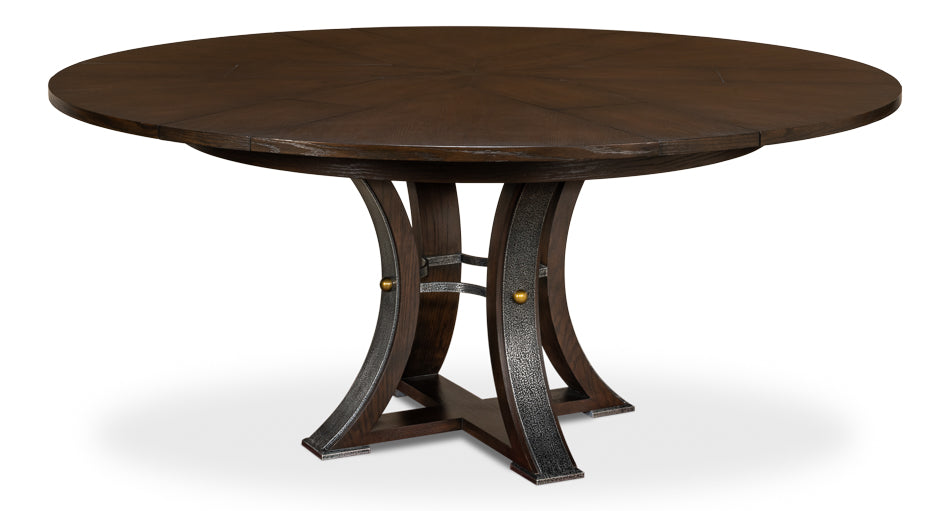 American Home Furniture | Sarreid - Tower Jupe Dining Table - Med Burnt Brown