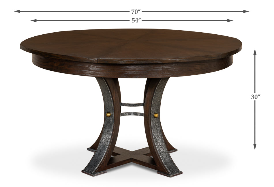 American Home Furniture | Sarreid - Tower Jupe Dining Table - Med Burnt Brown