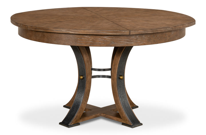 American Home Furniture | Sarreid - Tower Jupe Dining Table - Med Light Mink 