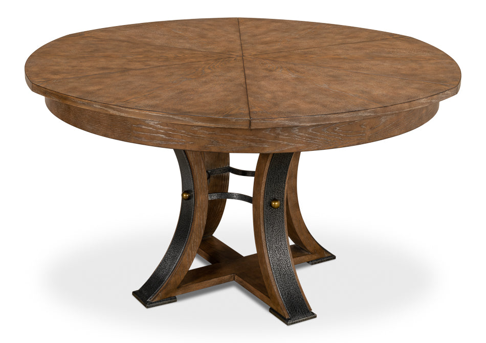 American Home Furniture | Sarreid - Tower Jupe Dining Table - Med Light Mink 