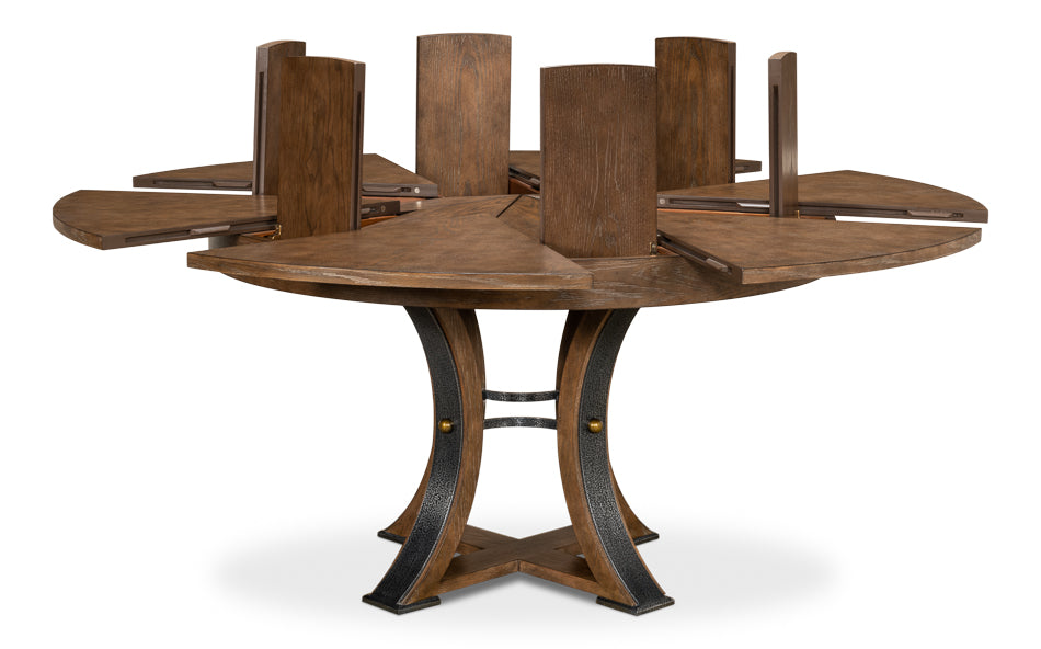 American Home Furniture | Sarreid - Tower Jupe Dining Table - Med Light Mink 