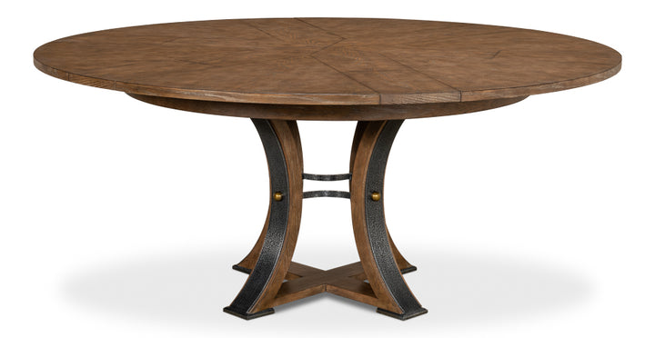 American Home Furniture | Sarreid - Tower Jupe Dining Table - Med Light Mink 