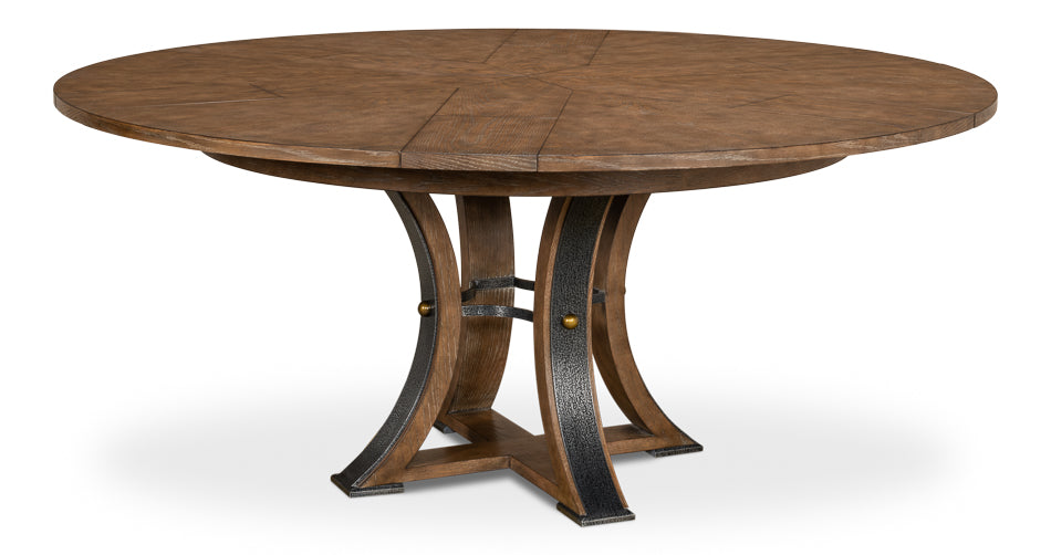 American Home Furniture | Sarreid - Tower Jupe Dining Table - Med Light Mink 