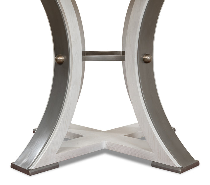 American Home Furniture | Sarreid - Tower Jupe Dining Table Med Working Wht 