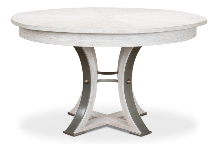 American Home Furniture | Sarreid - Tower Jupe Dining Table Med Whitewash Wh